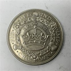 King George V 1931 silver wreath crown coin