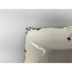 19th century Sunderland pink lustre wall plaque, inscribed 'Behold God will not cast away a perfect man, neither will he help the evil doers', H20cm