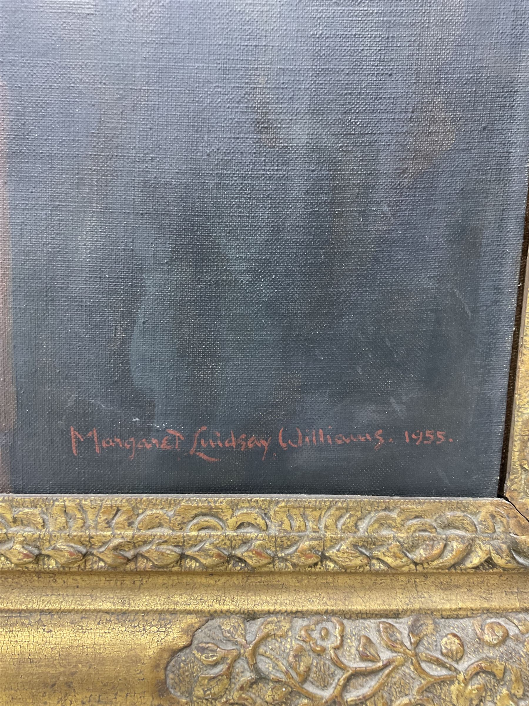 Margaret Lindsay Williams (Welsh 1888-1960): Three-Quarter Length Portrait of a Gentleman Holding a Book, oil on canvas signed and dated 1955, 129cm x 100cm 
Notes: Margaret Lindsay Williams was a notable portrait painter of members of the Royal Family and Politicians.