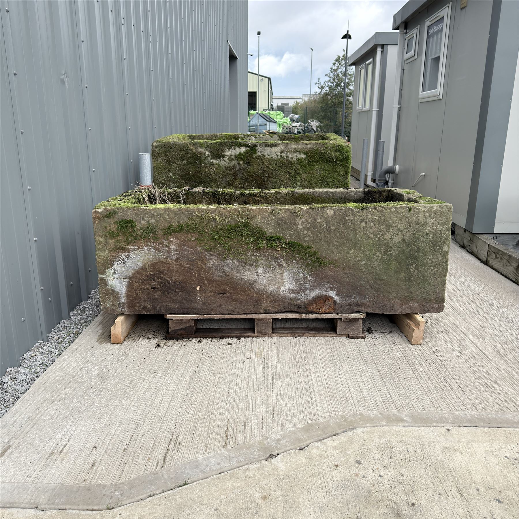 Large 18th century rectangular stone trough