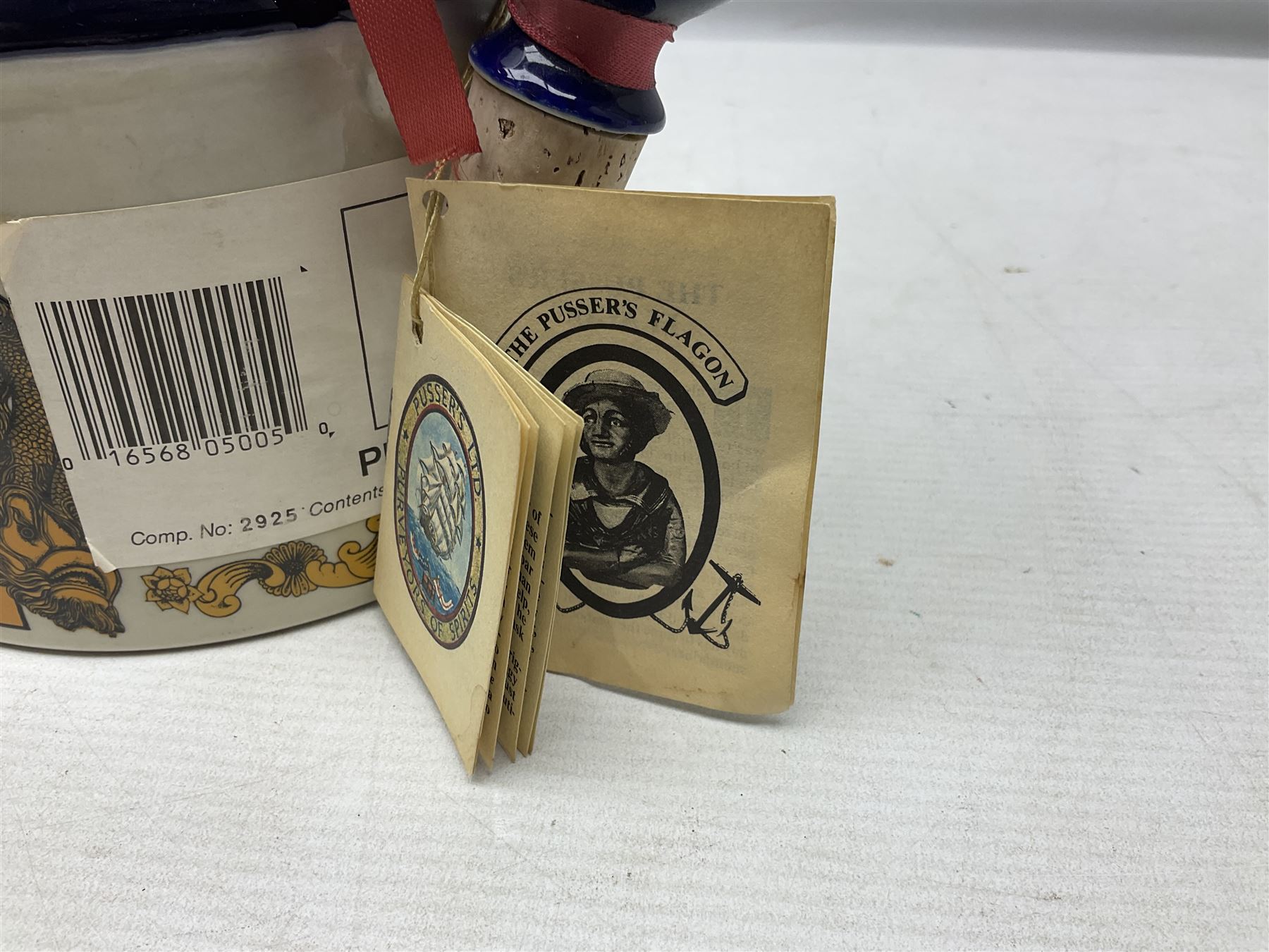 Pussers, British Navy rum, 1 litre, 95.5 proof, in a ceramic flagon