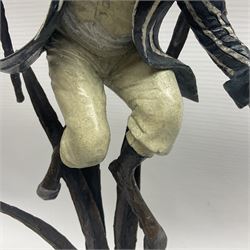 Rachel Talbot (British 1980-), Water Meadow Merriment, limited edition bronze sculpture, modelled as a hare in boating attire, upon a polished marble base, H37cm