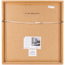 Tom Harland (Yorkshire 1945-2012): 'Snow Flurries', oil pastel on board signed, titled verso 28cm x 27cm 