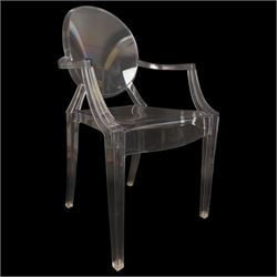 Philippe Starck for Kartell - 'Louis Ghost' chair, designed by Philippe Starck, inspired by the Louis XV style in transparent polycarbonate