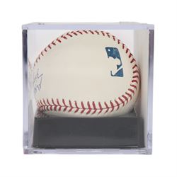 Signed Tom Seaver Rawlings baseball with HOF '92 inscription, contained within an acrylic display box, with JSA certificate of authenticity