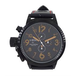 Replica U-Boat Italo Fontana gentleman's quartz wristwatch, on black leather strap