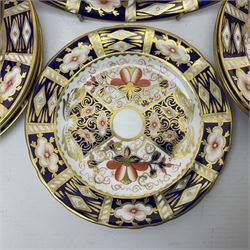 Ten Royal Crown Derby plates all in imari pattern 2451, in various sizes, comprising five D15.5cm, four D18cm and one D23cm
