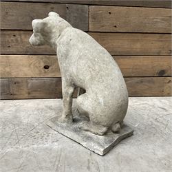 Cast stone garden figure of a Jack Russell terrier