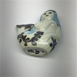 A Doreen Middelboe for Royal Copenhagen Aluminia figure, modelled as a mermaid, with printed and painted marks beneath, H10.5cm.