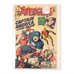Two Marvel Silver Age 1964 'The Avengers' comic books, comprising issues #4 and #5