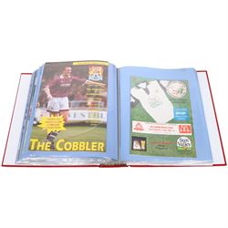 Comprehensive collection of approximately one-hundred and seventy Scarborough FC football programmes for the 1993/94, 1994/95 and 1995/96 seasons, all filed within six dedicated Scarborough FC red Home and Away binders
