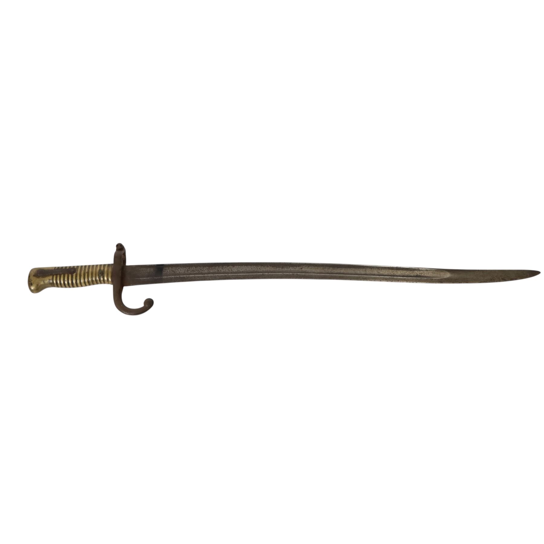 French 1866 Chassepot bayonet, with steal scabbard, overall L71cm 