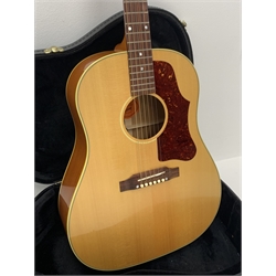 Gibson J50 VOS Custom Shop acoustic guitar, model no. 11686010, Deadknot J45 body with sitka spruce top, scalloped wide x bracing pattern, mahogany back, in carrying case with Gibson certificate of authenticity
