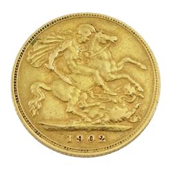 King Edward VII 1902 gold half sovereign coin 