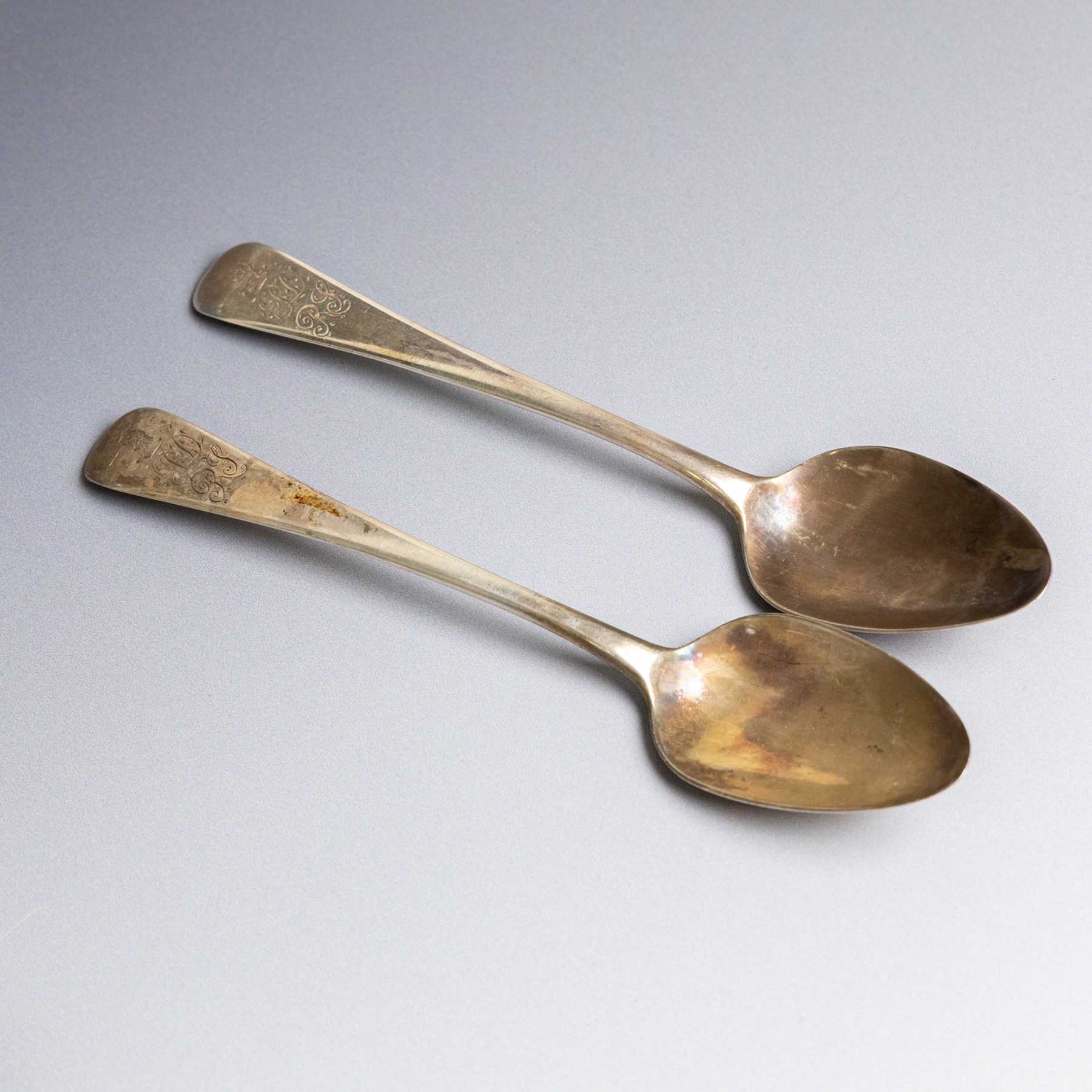 Collection of silver flatware, comprising set of six Georgian teaspoons, three Victorian Exeter silver dessert forks, Georgian Old English pattern table spoon, etc all hallmarked