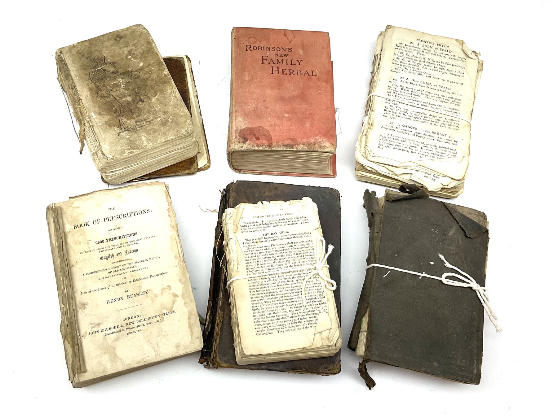 Bailliere's Popular Atlas of the Anatomy and Physiology of the Female Human Body, together with disbound medical books and works of Yorkshire interest, to include Beasley: The Book of Prescriptions, Beasley: Druggist's Receipt Book, Robinson's New Family Herbal, Hartley: Yorkshire Puddin', etc 