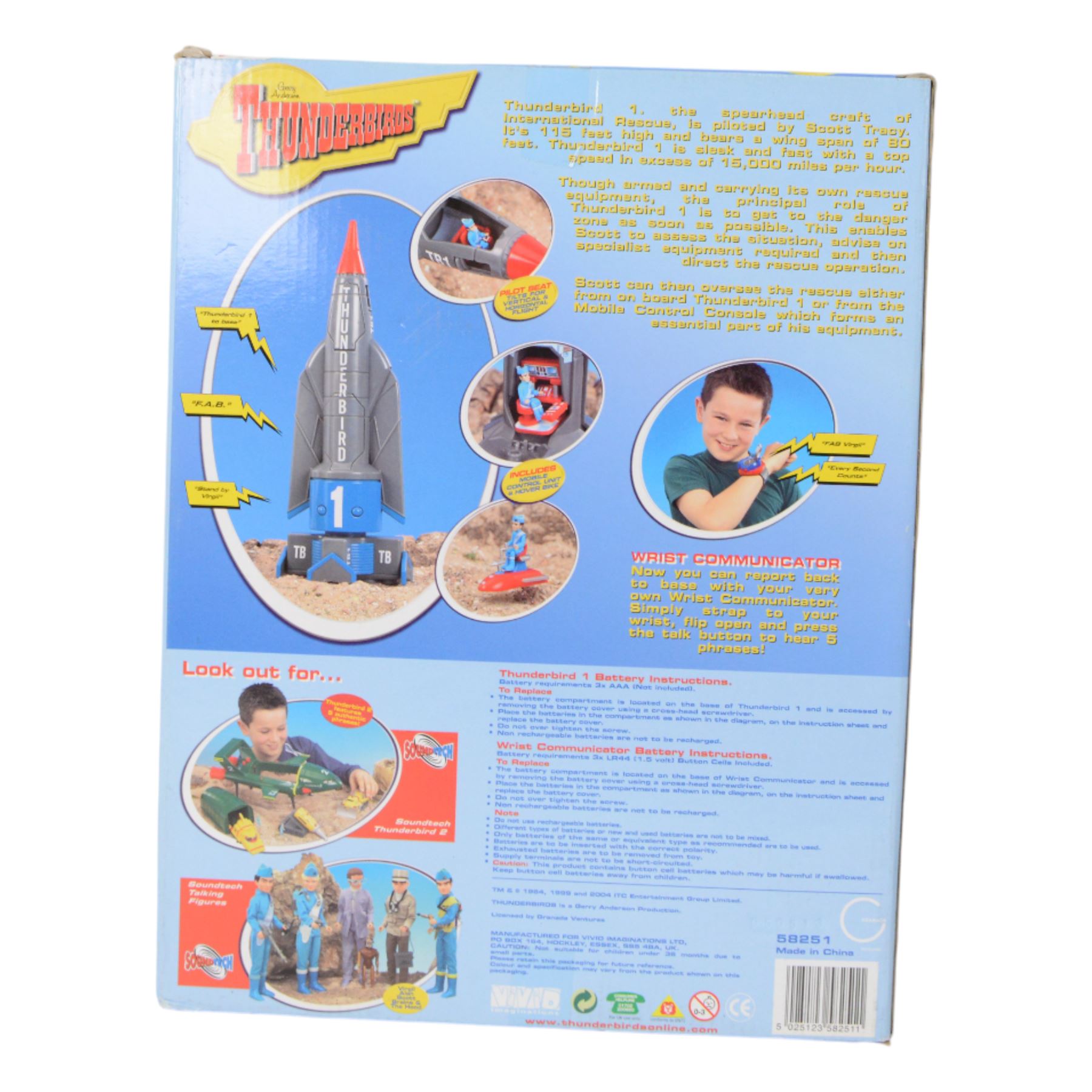 Three Vivid Imaginations Thunderbirds vehicles, comprising Thunderbird 1, Thunderbird 2 with Thunderbird 4, The Mole and Firefly and Thunderbird 3, all boxed