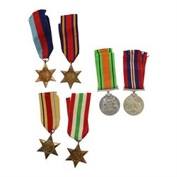 WWII British medals, comprising War medal, Defence medal, 1939-1945 Star, Burma Star, Fran...
