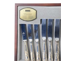 Viners King's Royale pattern canteen of silver plated cutlery for six place settings