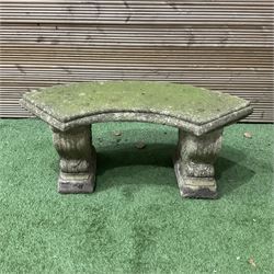 Cast stone three piece curved garden seat - THIS LOT IS TO BE COLLECTED BY APPOINTMENT FROM DUGGLEBY STORAGE, GREAT HILL, EASTFIELD, SCARBOROUGH, YO11 3TX