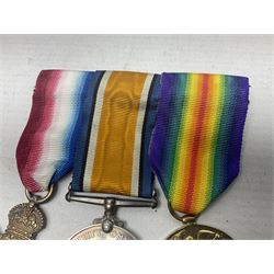 WW1 group of three medals comprising British War Medal, 1914-15 Star and Victory Medal awarded to 41493 Pte. W. Varley R.A.M.C.; all with ribbons