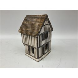 Staffordshire cottage, cottage money box and further Tudor style Dorothy Murrey house, tallest example H16cm