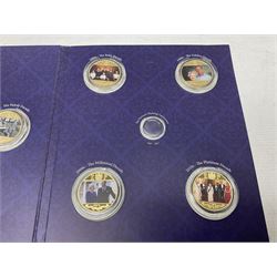 The Royal Mint United Kingdom 2006 brilliant uncirculated coin collection, in card folder and a part set of The London Mint Office 'The Platinum Wedding Anniversary Photographic Collection' coins