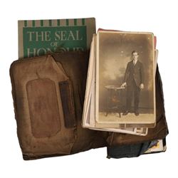 WWI British trio medal set, comprising 1945-15 Star, War medal and Victory medal, awarded to 14188 Pte J T Brunt Ches R, together with medal bar and ephemera relating to  Private John Thomas Brunt, including documentation for military service, gas injury at Ypres, postcards etc 