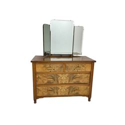 Edwardian mahogany dressing chest, fitted with two short and two long drawers with walnut veneered fronts 