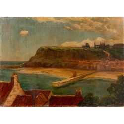 English School (Late 19th/Early 20th Century): View of Whitby and Staithes Beck Bridge, pair of oils on canvas unsigned max 25.5cm x 36cm (2) (unframed)