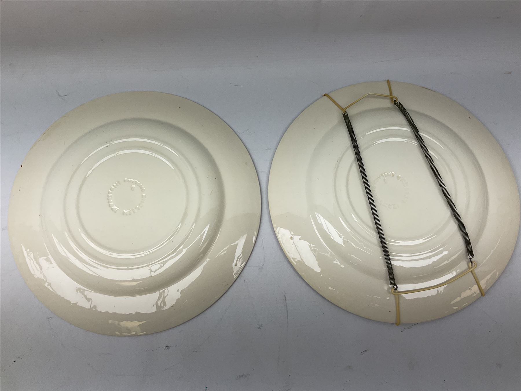 Four mid 19th century Mason's Ironstone plates decorated in the Chinese Antiquities pattern, the central circular panel decorated with footed vase with stylised motifs within a floral border, with gilt detail, pattern no. 1438, largest D26cm, together with Royal Worcester plate with floral decoration within green borders, blue and white tankard with pewter lid and teapot, teapot
