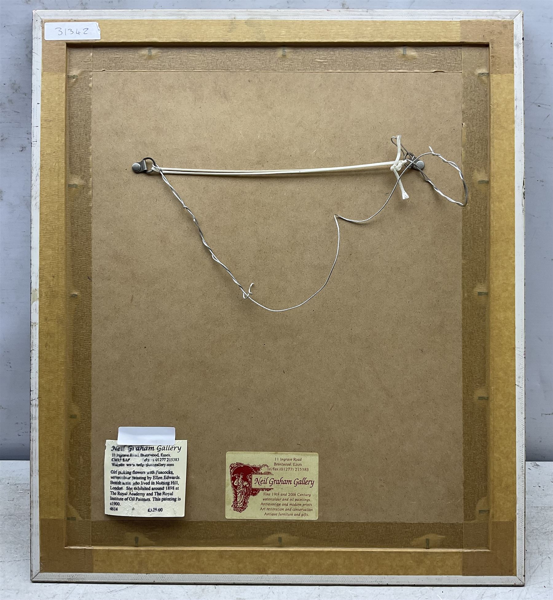 Ellen Edwards (British 19th Century): Peacocks in the Garden, watercolour signed 30cm x 22cm 