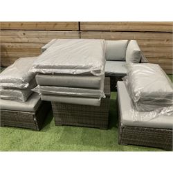 Rattan garden sofa set, with spare cushions  - THIS LOT IS TO BE COLLECTED BY APPOINTMENT FROM DUGGLEBY STORAGE, GREAT HILL, EASTFIELD, SCARBOROUGH, YO11 3TX