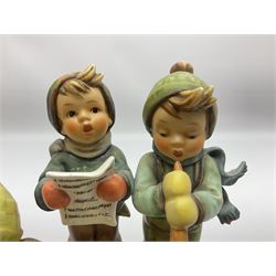 Two large Hummel figure group by Goebel, Strike up the Band and On Our Way, largest H21cm