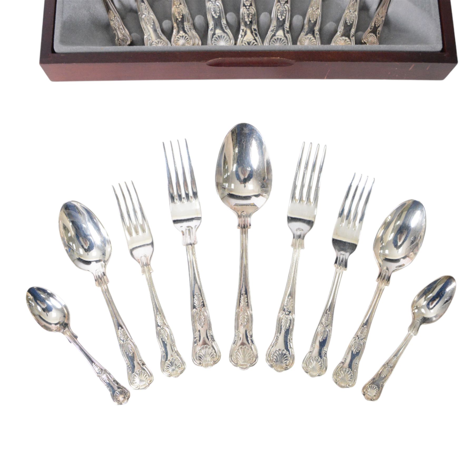 Viners King's Royale pattern canteen of silver plated cutlery for six place settings