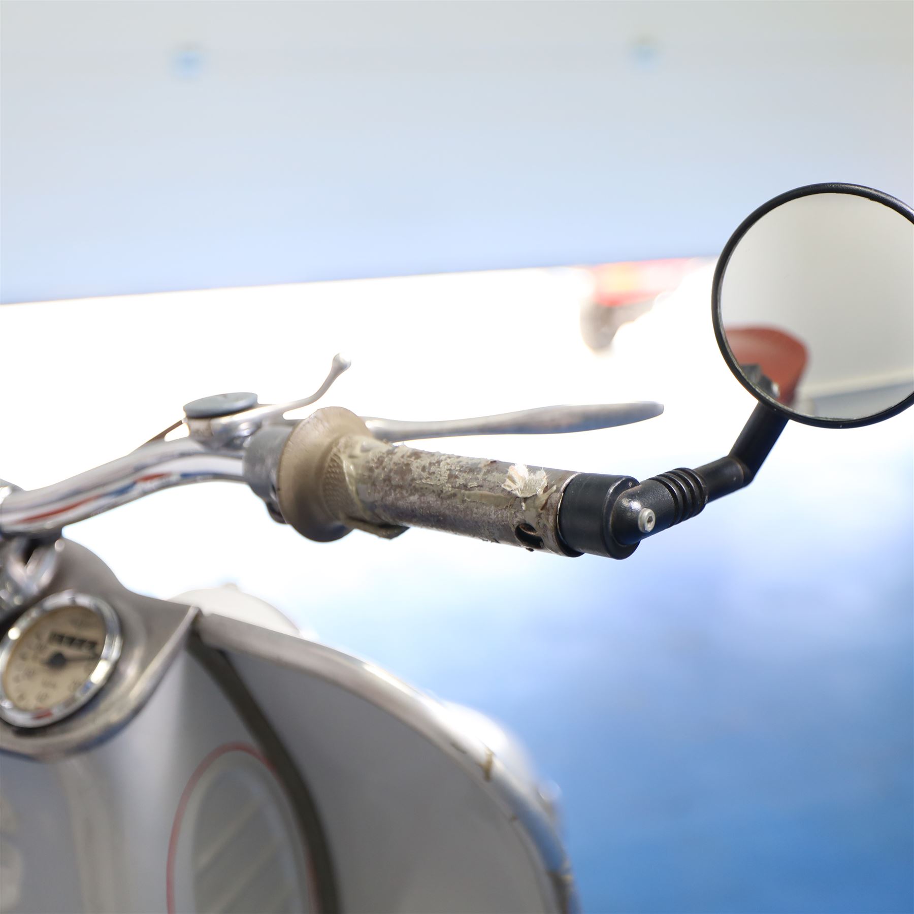 1957 Zündapp Bella R154 Scooter

• Registration: 150 KPU
• Year: 1957
• Model: Bella R154
• Engine: 150cc two-stroke single-cylinder petrol
• Transmission: Four-speed manual
• Odometer reading: 1,727 miles
• Colour: Ivory
• Seating: Dual seat
• V5C: Present
• Original registration book: Present
• Keys: 1

A characterful 1957 Zündapp Bella R154 scooter, finished in ivory with a contrasting brown dual seat and displaying an odometer reading of 1,727 miles.

The Bella R154 formed part of Zündapp’s distinctive range of German touring scooters, combining a 150cc air-cooled two-stroke engine with four-speed transmission, large wheels and substantial pressed-steel bodywork. This example retains its enclosed front apron, central headlamp, chrome handlebars, brightwork, period VDO speedometer and decorative Bella badging.

An operation and maintenance manual is include and accompanied by its V5C and original registration book from 1957.

This vehicle forms part of the Estate of the Late John Sills and is offered for sale by the Executors, confirming a genuine reason for sale.