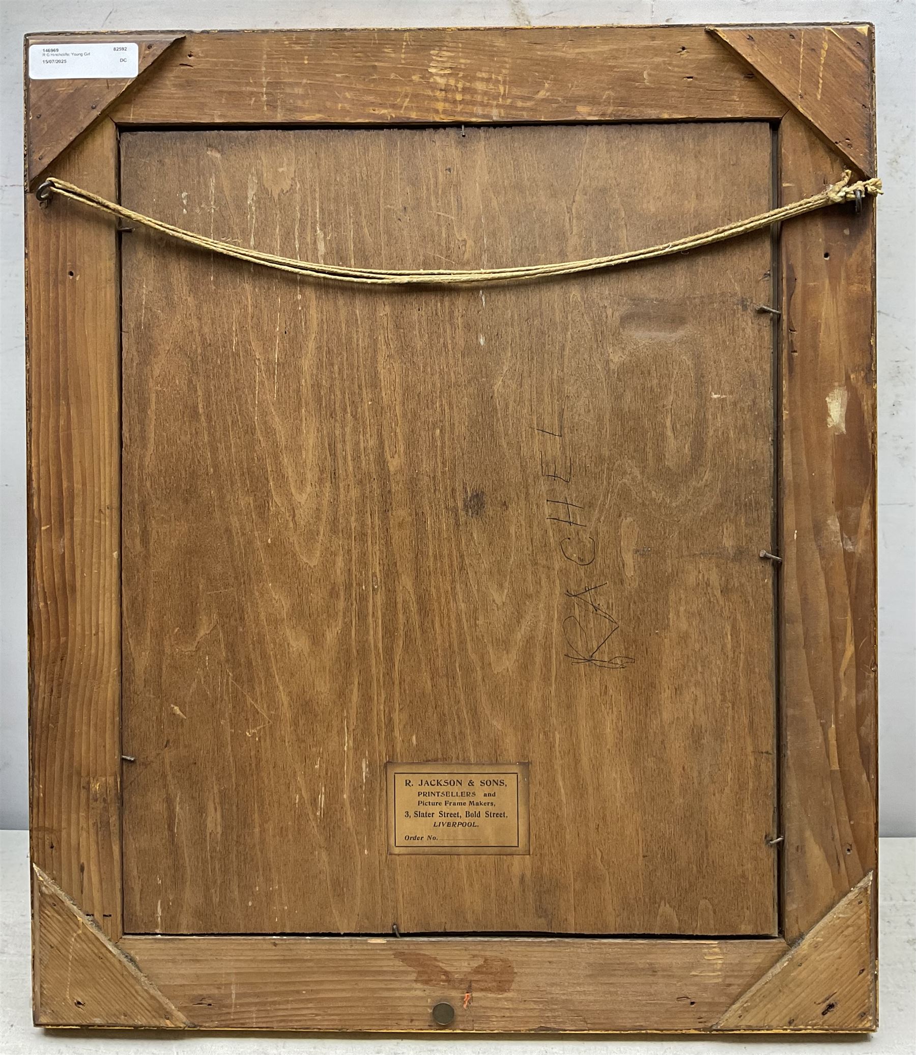 Richard George Hinchcliffe (British 1868-1942): Portrait of a Girl 'Rachel', sanguine chalk on paper signed 38.5cm x 31cm 