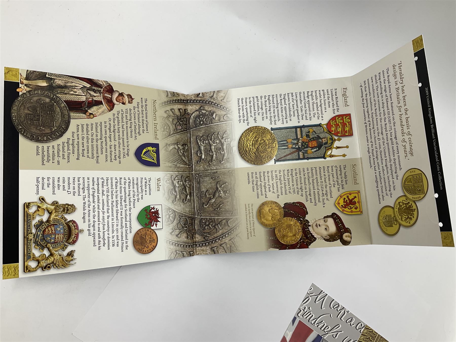 The Royal Mint United Kingdom 2009 brilliant uncirculated coin collection, including Kew Gardens fifty pence, in card folder