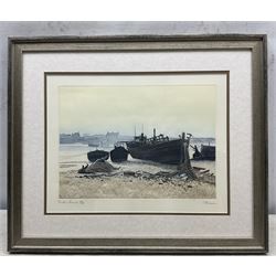 Donald Bosher (British 1912-1977): 'Near Northampton', watercolour, signed and titled verso 35cm x 51cm; Paul Bisson (British 1938-): 'Oulton Broad', limited edition etching signed titled and numbered 112/250 in pencil, 21cm x 30cm (2)
