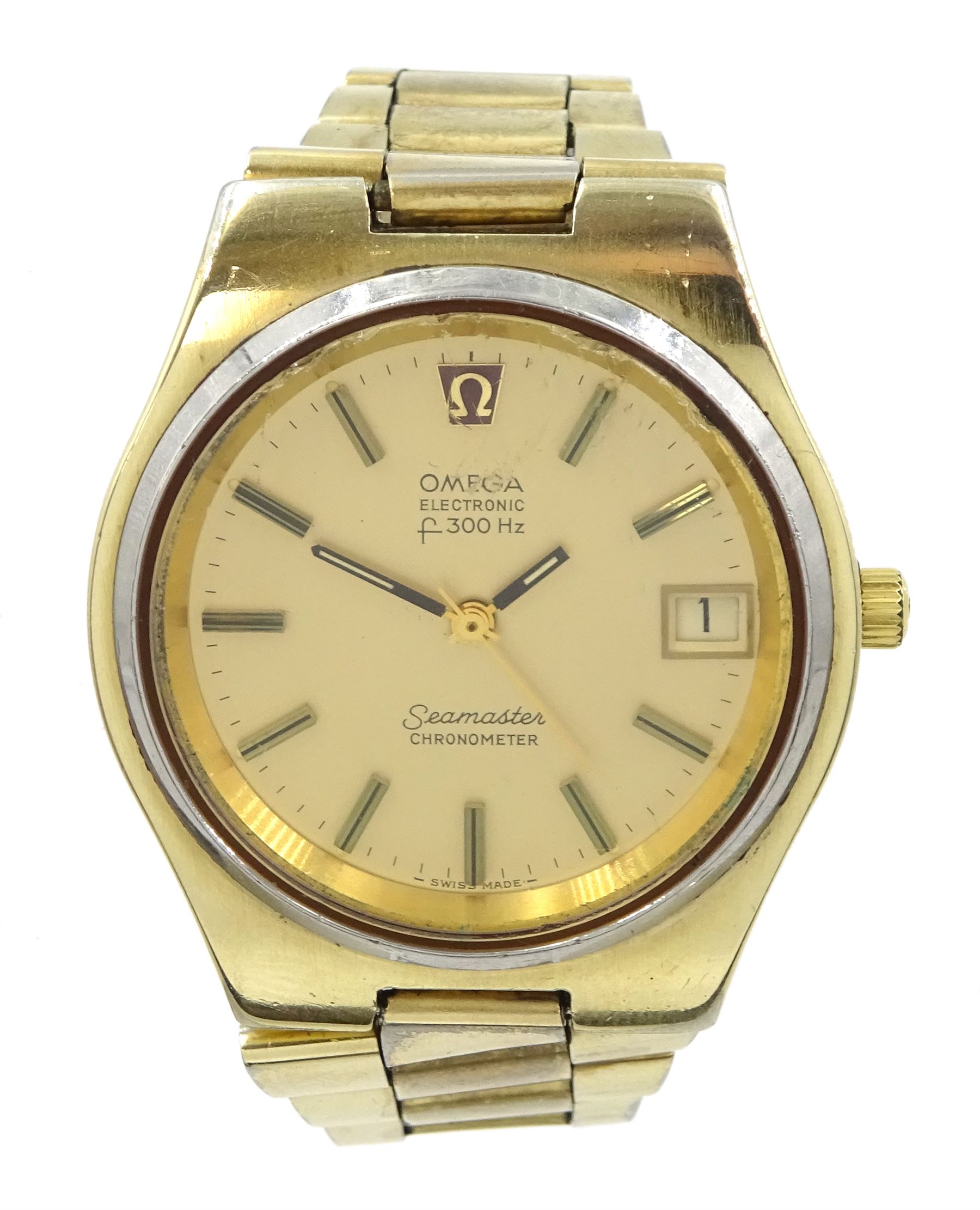 Omega electronic f300hz chronometer gold hotsell