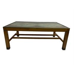 Large teak framed military style map table