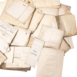 York interest - collection of 18th/19th century vellum indentures, wills and probate docum...