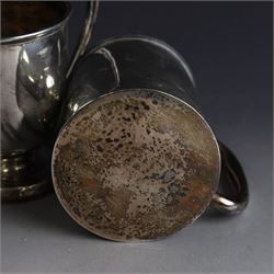 Two early 20th century silver christening mugs, both with engraved initials, both hallmarked, tallest H7.5cm