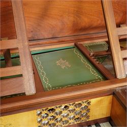 Early 19th century George IV Square Piano by William Rolfe & Co, 112 Cheapside, London, c1821. Mahogany veneered case with rosewood crossbanding and brass stringing, with sustain pedal and reeded legs on a tapered spiral with brass capitals, with three music draws beneath and a folding duet music stand, nameboard with makers name on a round gilt medallion and open silk backed fretwork to the ends, serial No 6699, double strung, English double action with 68 ivory and ebony keys, F1-C7. original strings, hammers and dampers, soundboard and bridge in good condition, with original makers written instructions on regulating the action and tuning the piano attached to the inside of the instrument. In good condition, however the action is in need of regulation and tuning.
William Rolfe is thought to have been in business between 1785 and 1828. 
Given the intricate nature of these historic instruments, specialist support will be available if required, to assist successful buyers with safe removal and onward handling. Price upon application.


This item has been registered for sale under section 10 of the APHA Ivory Act Reference PB6GL6SZ