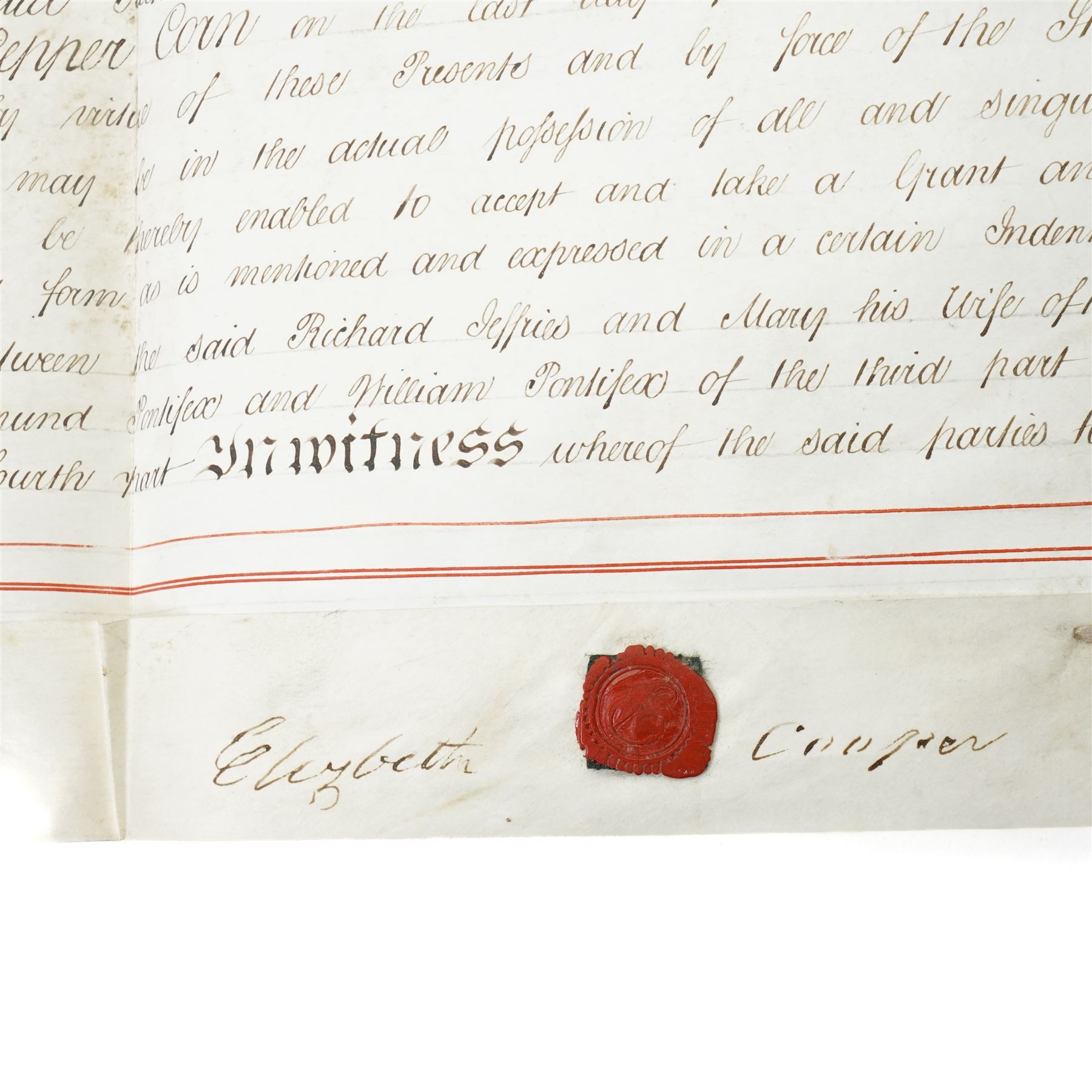 18th century Indenture between Thomas Hyde and Tobias Hodgson of London, framed 37cm x 48cm, 18th century Admission of Rt. Hon. Lady Ann Conolly, the Manor of Isleworth, July 1791, Queen Anne indenture and various others