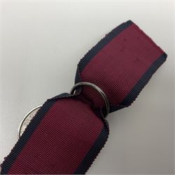 Copy of a Waterloo Medal named to William Rose, 1st Battalion, 79th Regiment of Foot with ribbon