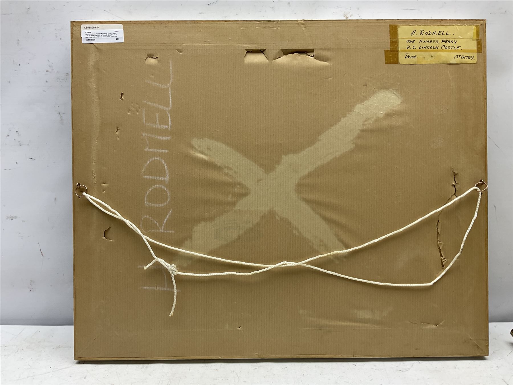 Herbert Rodmell (British 1913-1994): 'The Humber Ferry P.S. Lincoln Castle', oil on board signed, exhibition label verso 35cm x 45cm
