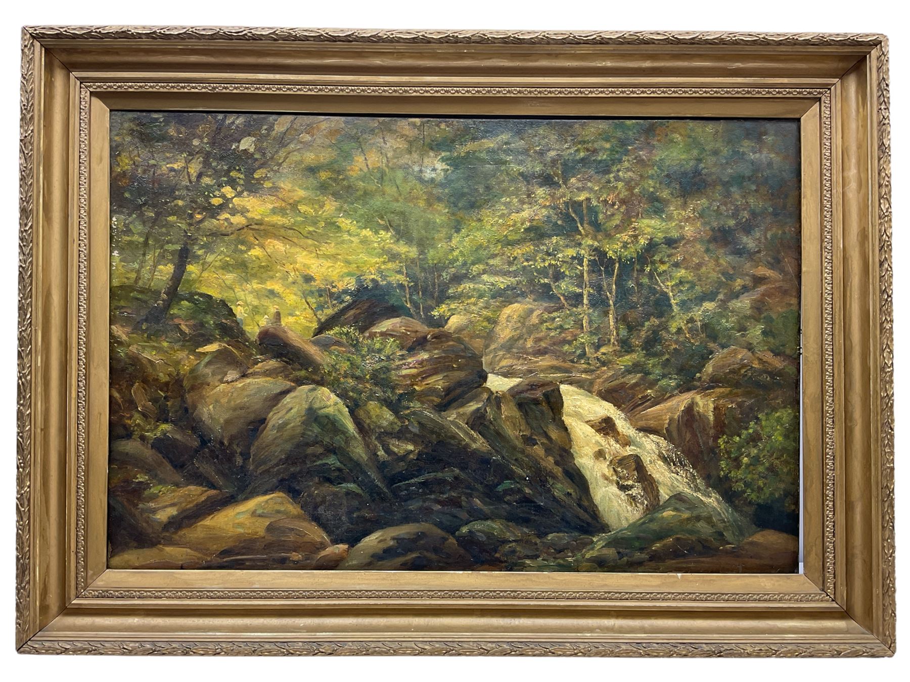 Charles Hawkesworth (Sheffield 1861-1943): Forest Stream, oil on canvas signed verso 50cm x 75cm