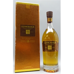  Glenmorangie Single Highland Malt Scotch Whisky, Extremely Rare, Tain, 18 years old, 70cl , 43%vol, in opening Presentation carton with leaflet, 1 bottle  