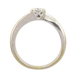 18ct gold single stone round brilliant cut diamond ring, diamond approx 0.33 carat